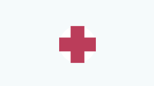 Red cross icon to represent safety 