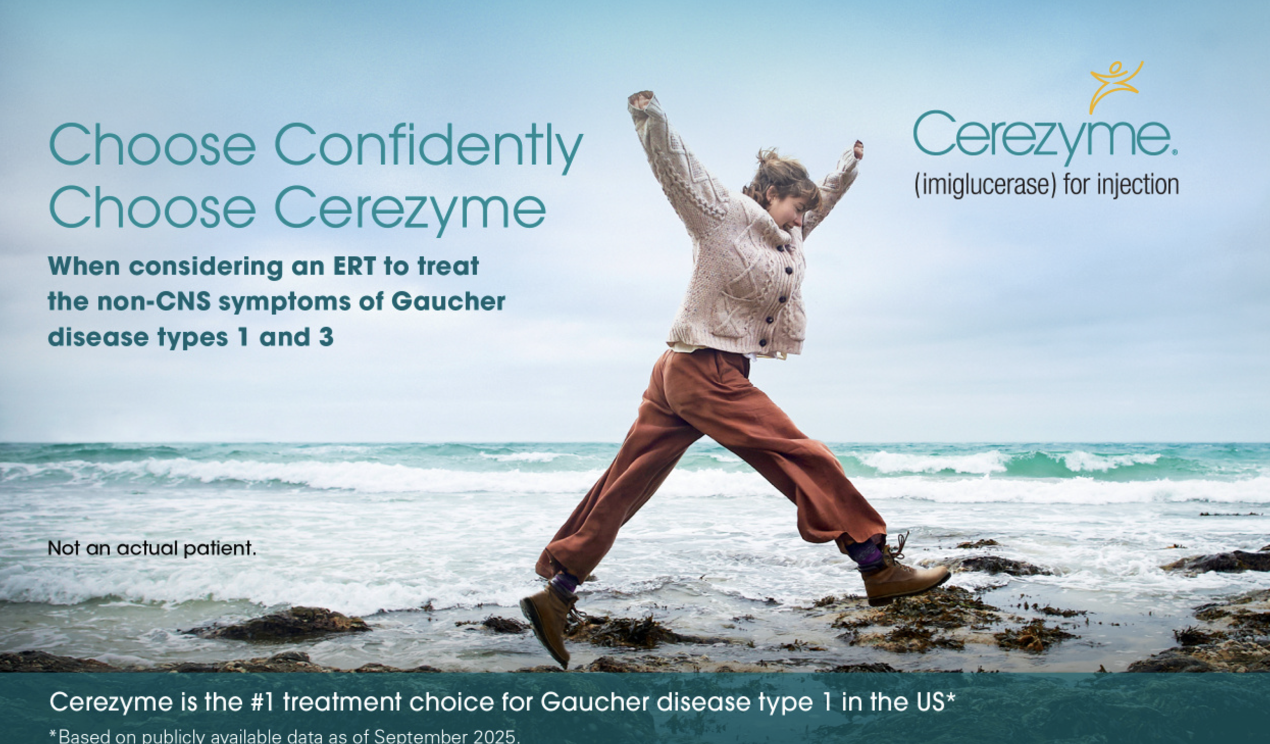 Thumbnail image of the Cerezyme® (imiglucerase) for injection patient brochure 